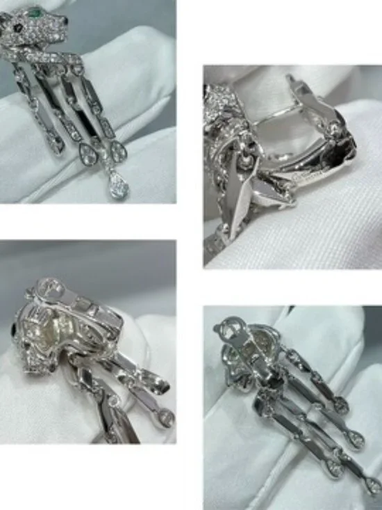 Cartier's Panther Motif Tassel Drop Earrings - Picture 8 of 10